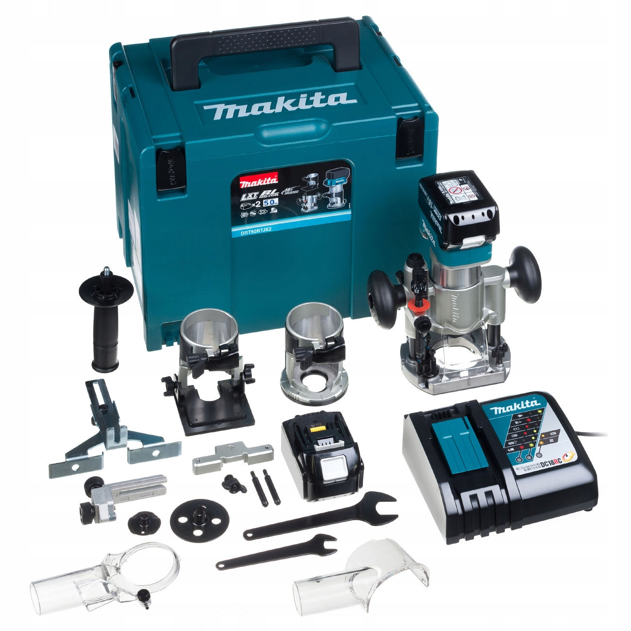 Cordless milling and cutter 18V MAKITA DRT50RTJX2 2aku/5,0Ah
