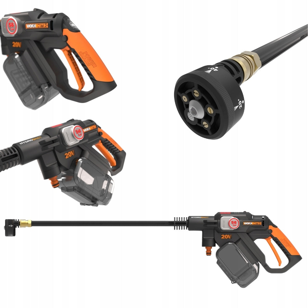 Cordless pressure washer WORX powerful 20V 56 bar hydroshot WG633E.9