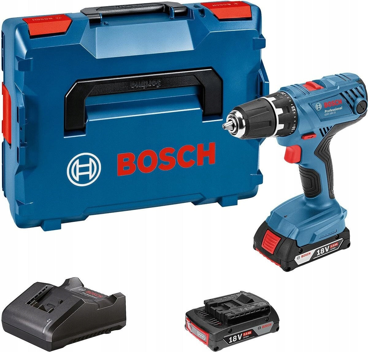 Cordless screwdriver GSR 18V-21 BOSCH Professional 2 x 2,0 Ah