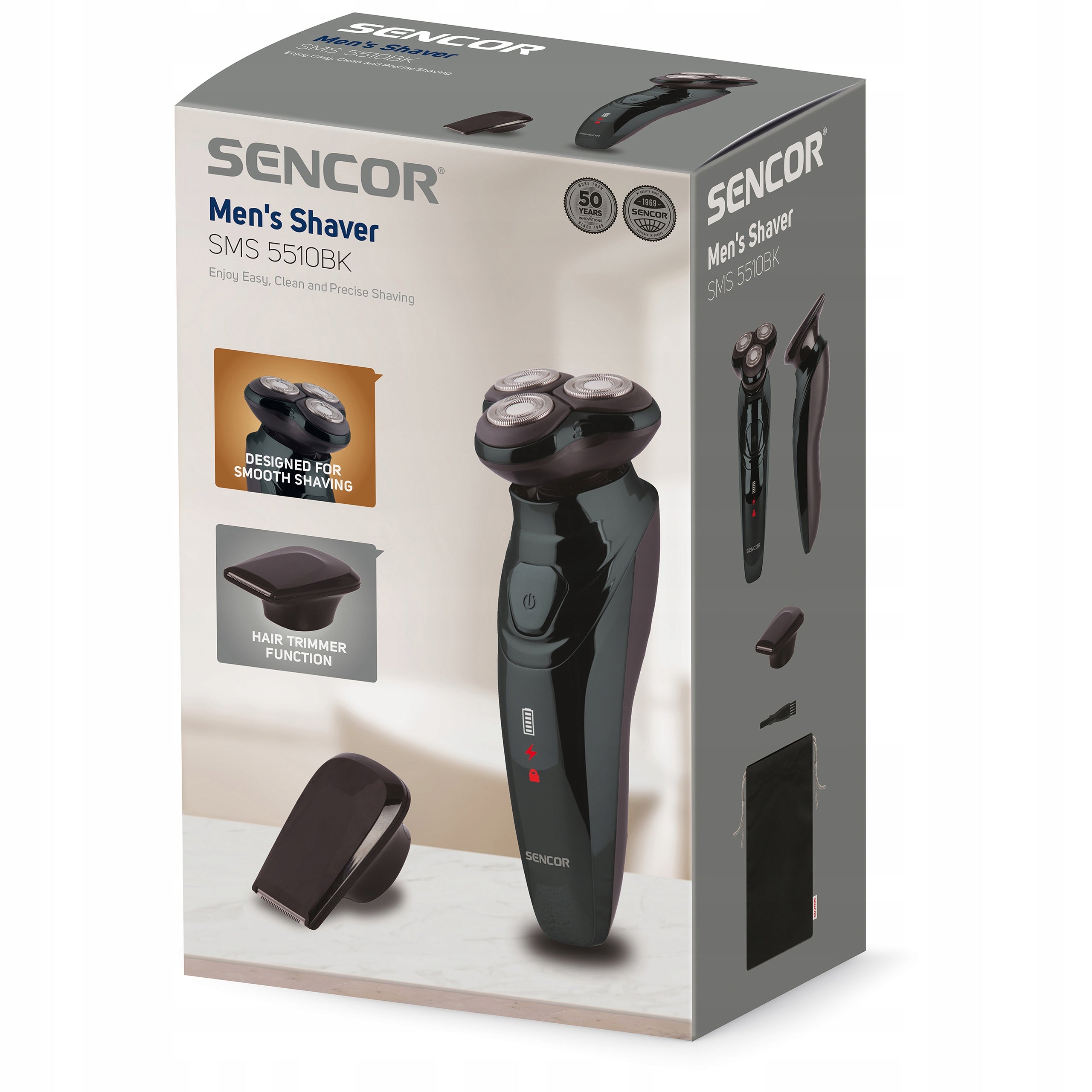 Cordless shaver haircutter Sencor SMS 5510BK 3 independent LED heads Brand no brand