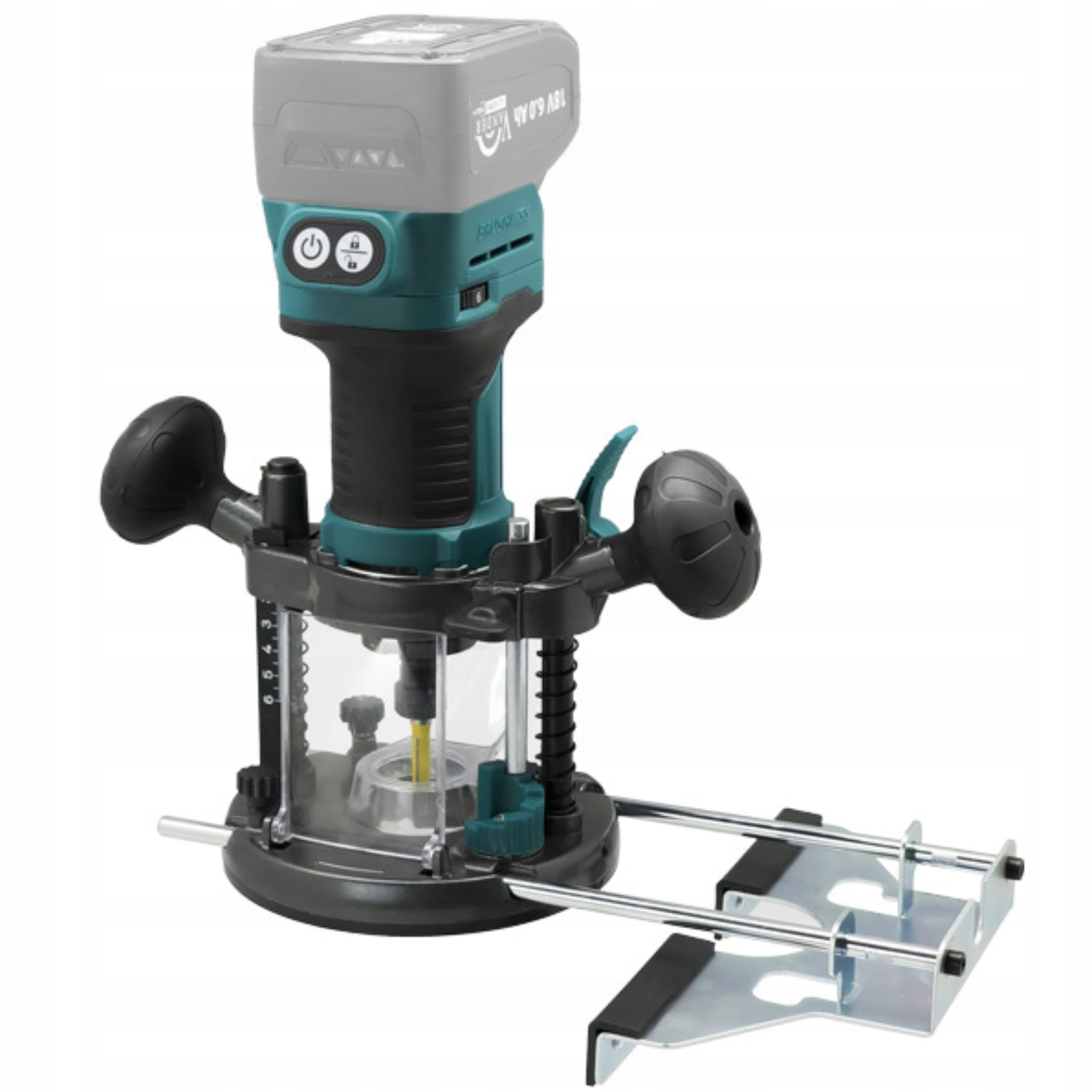 Cordless top spindle milling machine AKU+ 18V 6/8mm Attachments Vander