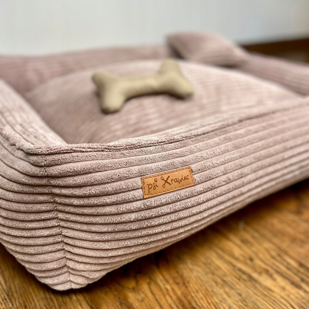 Corduroy bed with removable cover - dirty pink - [M] 75x60cm Brand no brand