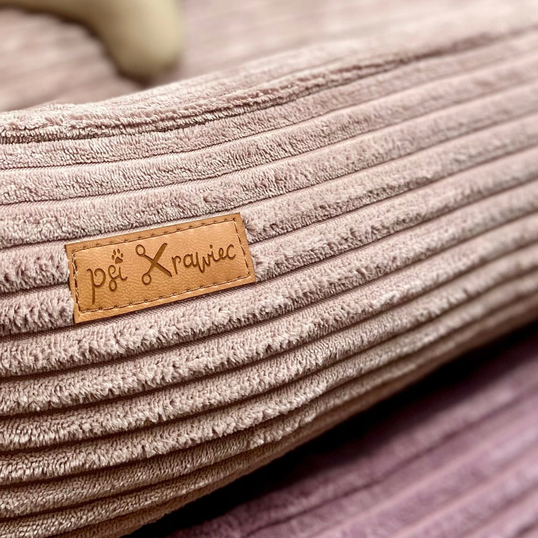 Corduroy bed with removable cover - dirty pink - [M] 75x60cm Length 75 cm
