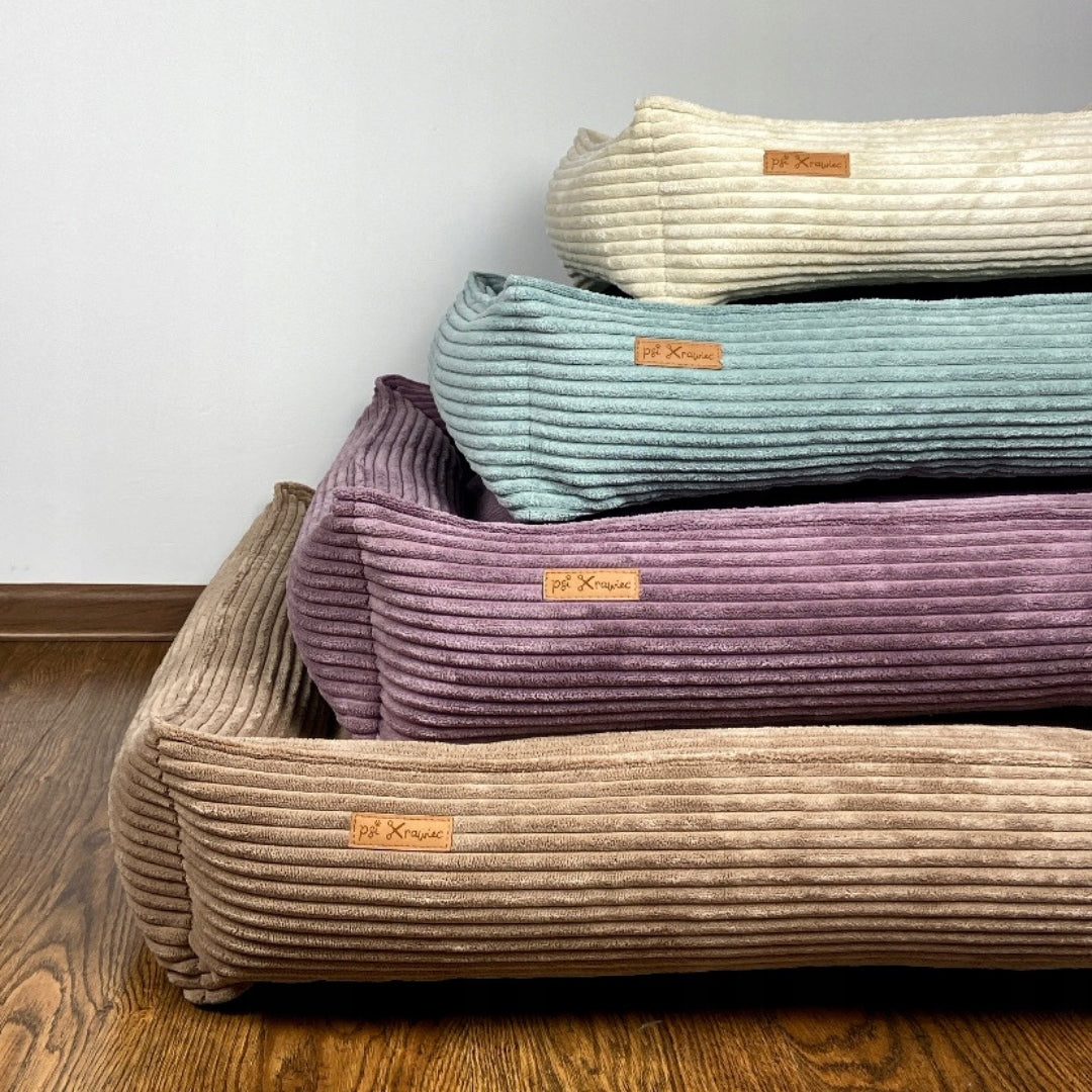 Corduroy bed with removable cover - dirty pink - [M] 75x60cm Product width 60 cm