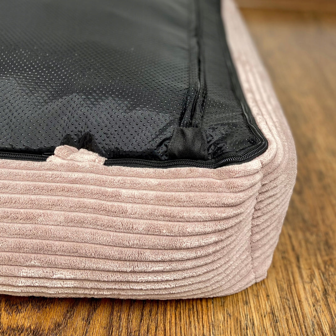 Corduroy bed with removable cover - dirty pink - [M] 75x60cm Trade name "PSIEwygodne"