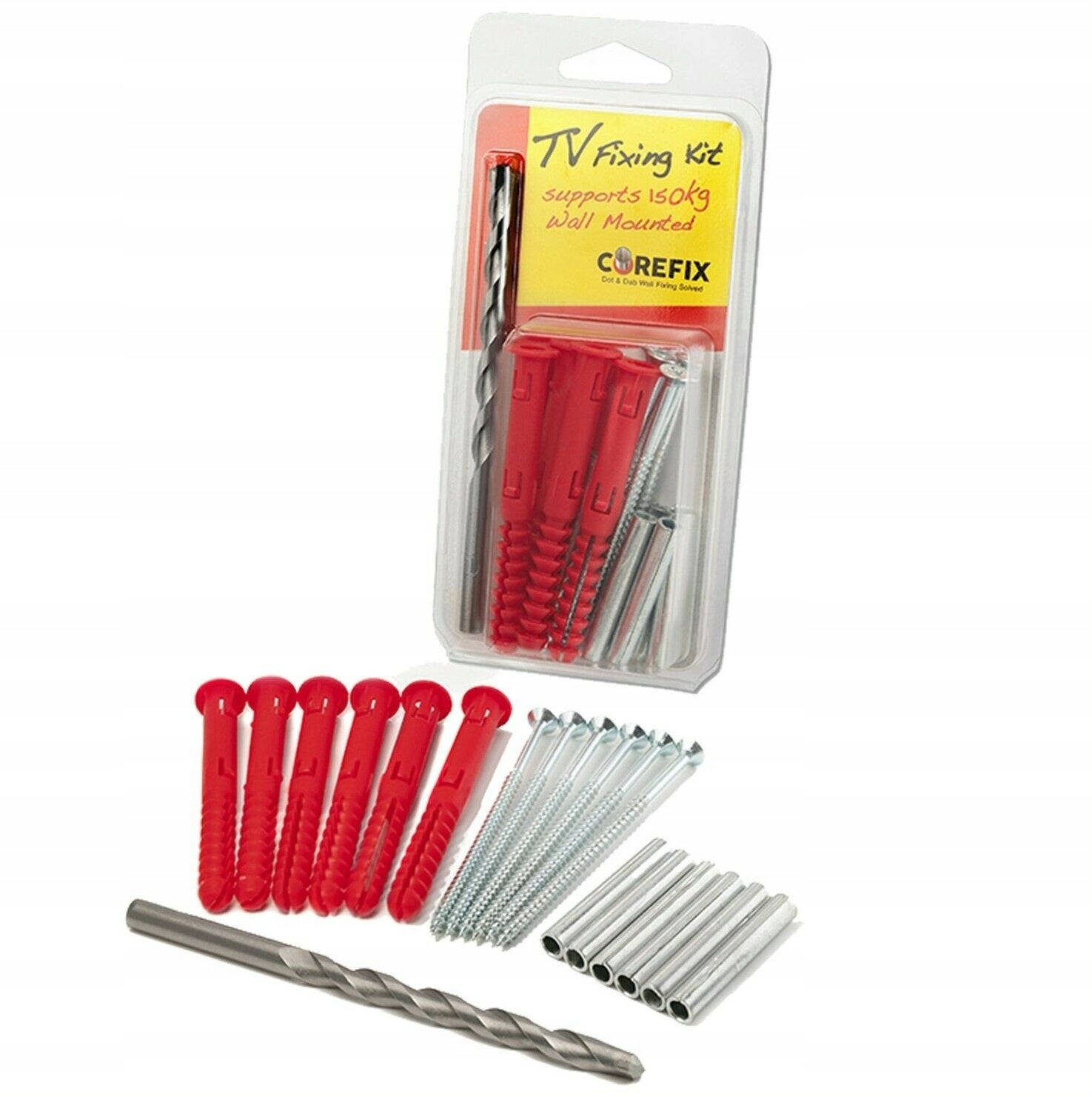 Befestigungselemente Corefix 100 Dot &amp; Dab Wandbefestigung 6er-Pack mit Bohrer 
