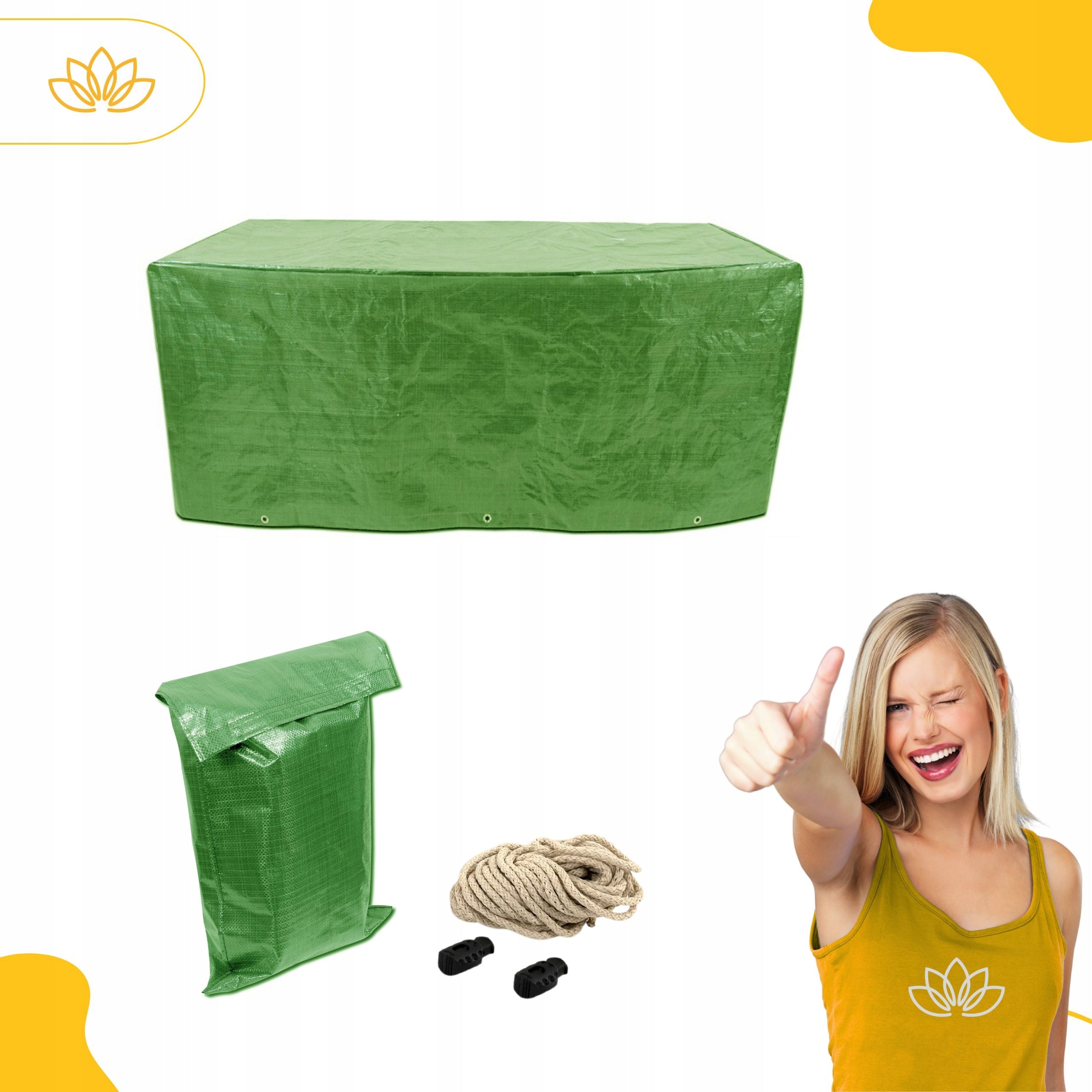 Corfu Fiesta Patio Furniture Cover 270x150 Green Waterproof +Bag Manufacturer code 003969