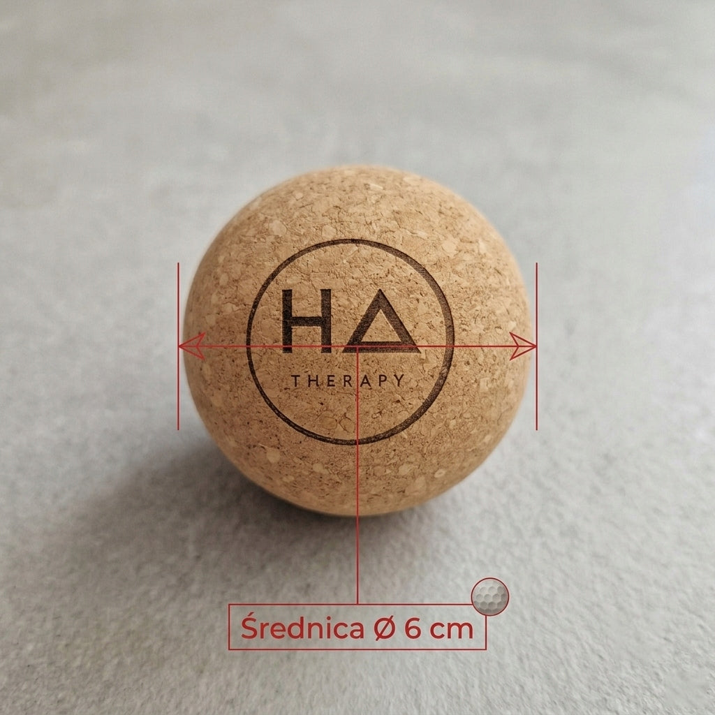 Cork massage ball 7 cm logo HA Packaging status original