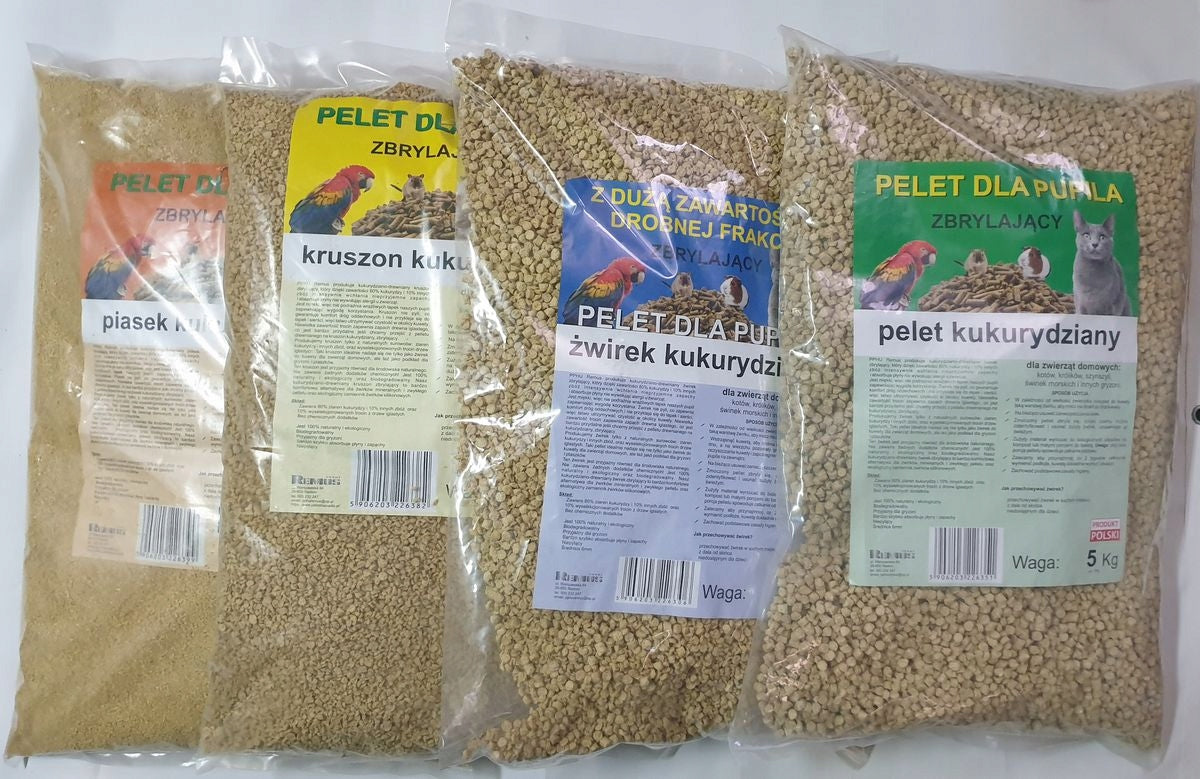 Corn CRUSHER CLUMPING FINE CAT LITTER FOR LITTER BOX BIO 10,7L Volume 10.7 l