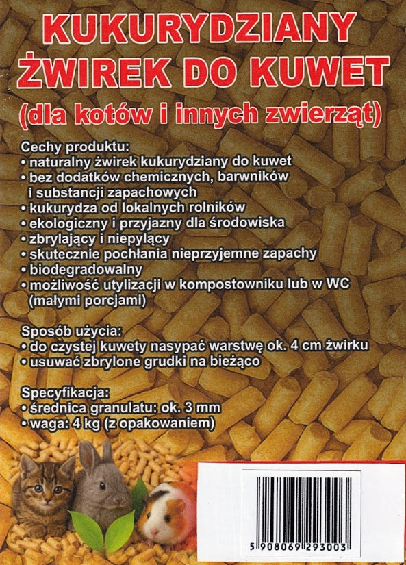 Corn Litter 3mm 4 kg Manufacturer code 5908069293003