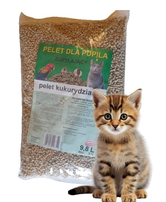 Corn Pellet Clumping Dust-Free Extra Thick Cat Litter 9,8L