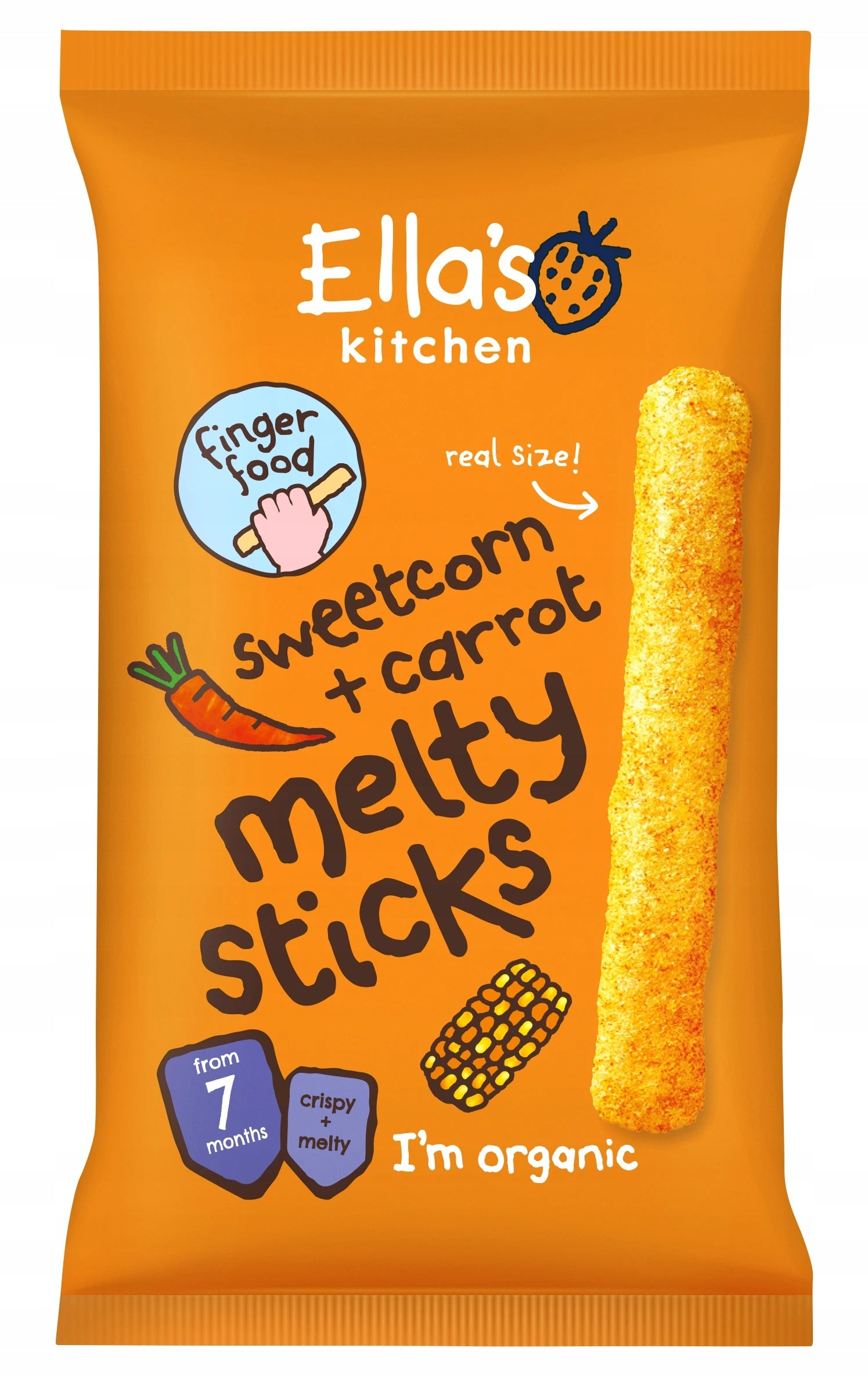 Corn Sticks Carrots for Children Healthy Ella's Kitchen 16g Brand Ella's Kitchen