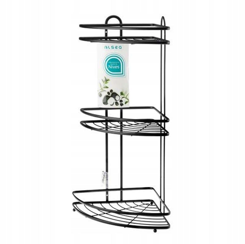 Corner Bathroom Shelf 3Pos. Black NIVES 26497 EAN (GTIN) 5902869264973