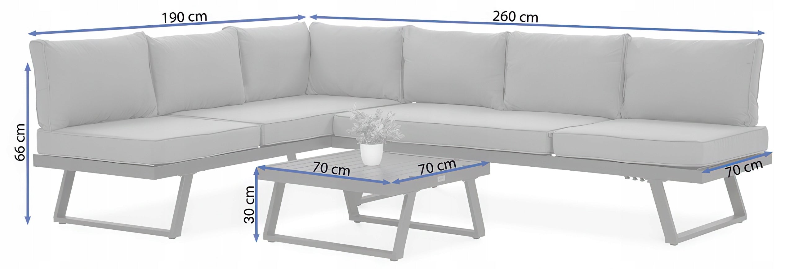 Corner Garden Furniture MIDWAY with Table for Terrace Garden Metal Manufacturer code 001498