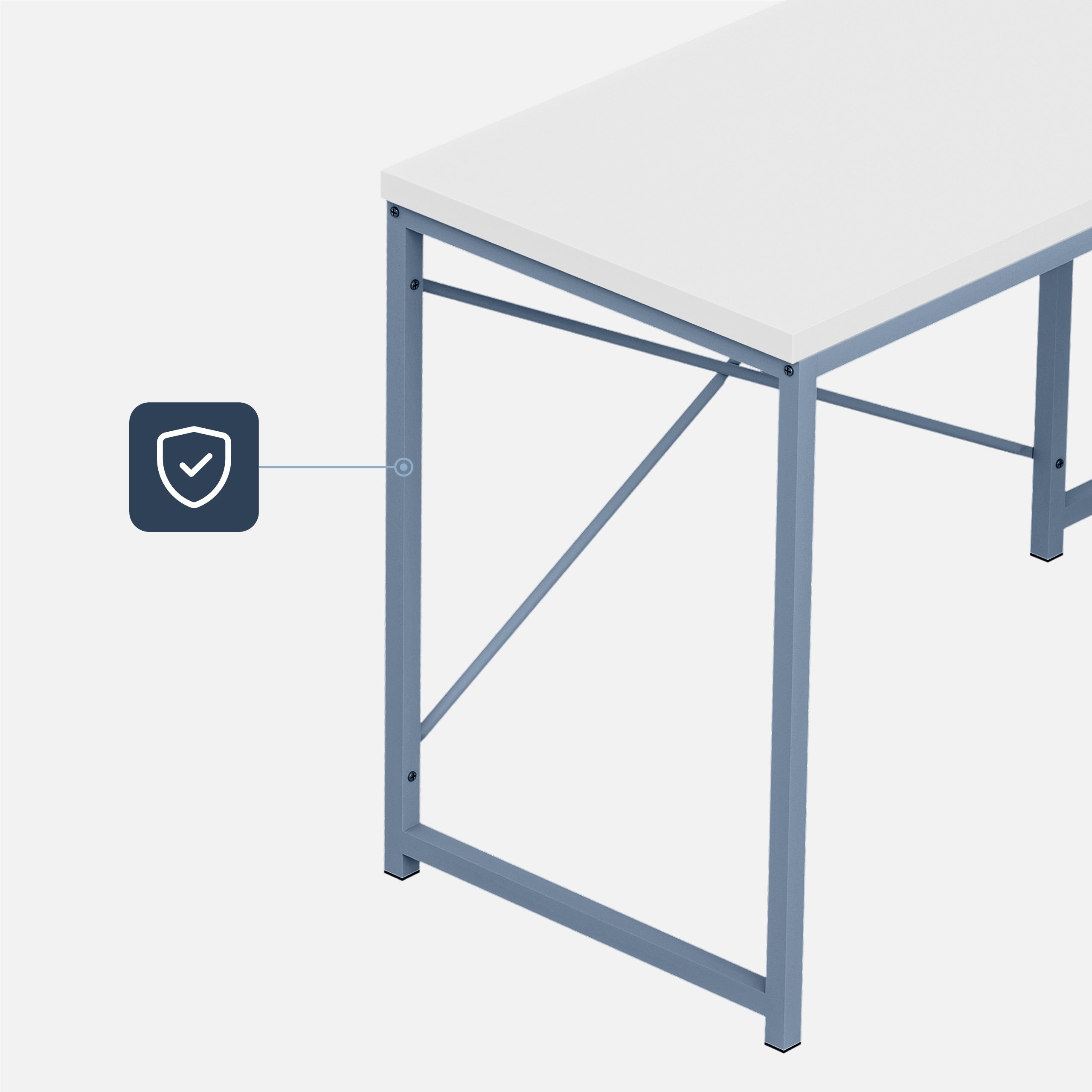 Corner desk MARK ADLER white computer loft school with shelves Manufacturer code MA-LEADER 5.9 WHITE