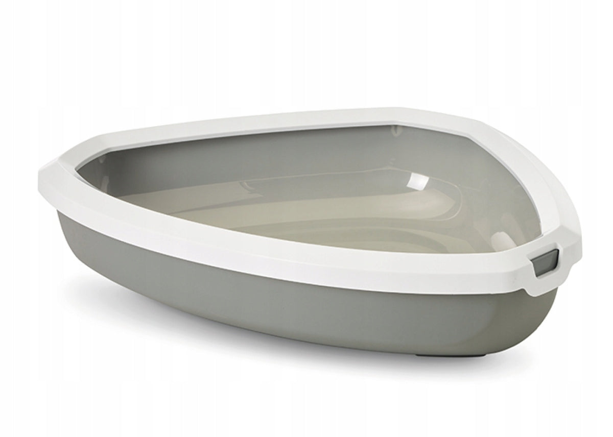 Corner litter box with frame FOR CAT CATS SAVIC grey
