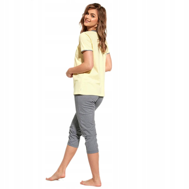 Pyjama für Damen Cornette 446/228, gelb 