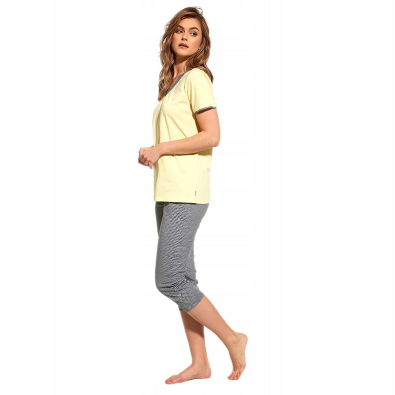 Pyjama für Damen Cornette 446/228, gelb 