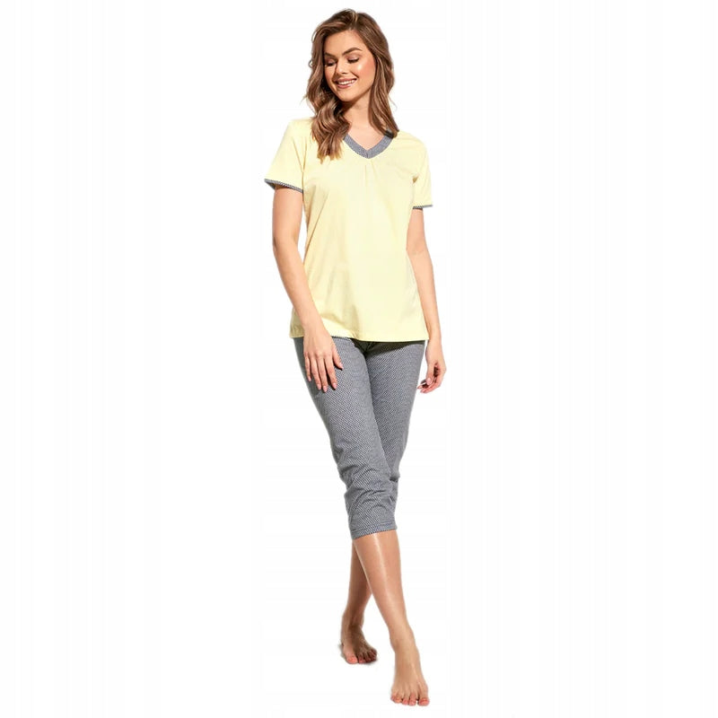 Pyjama für Damen Cornette 446/228, gelb 