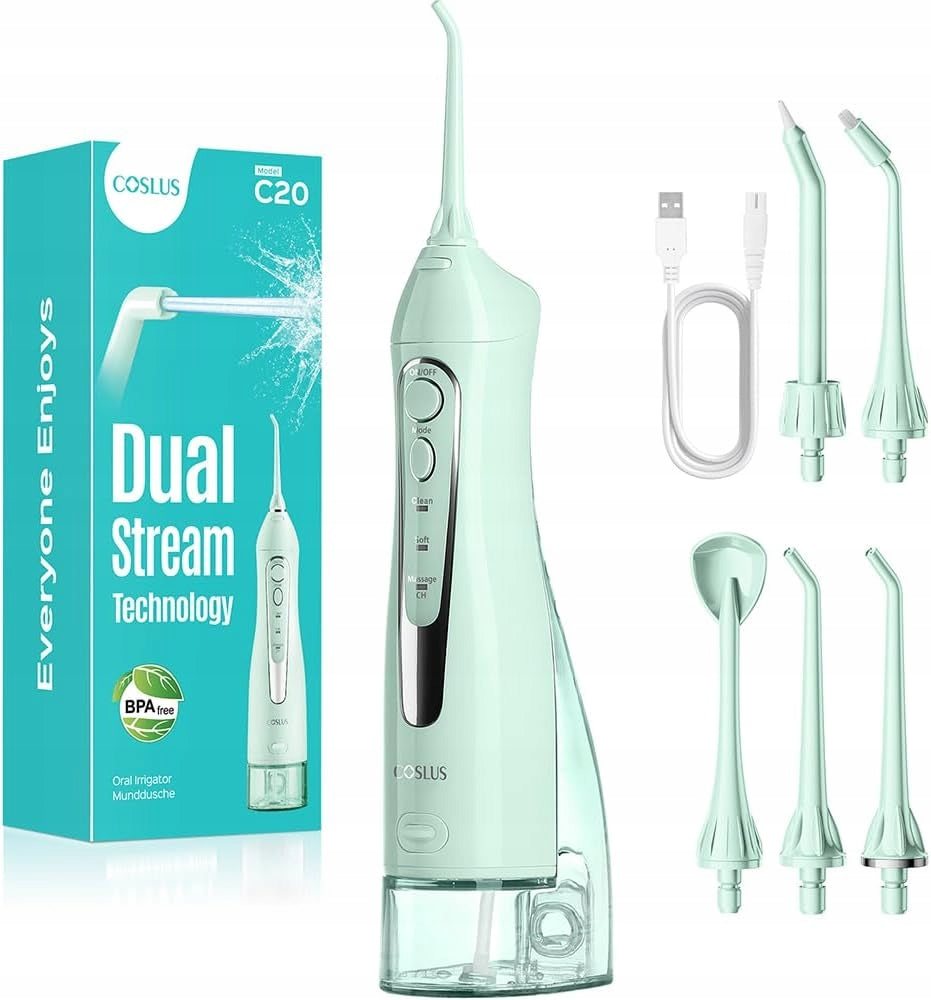 Coslus Dual Stream C20 Mint Oral Irrigator + Tips