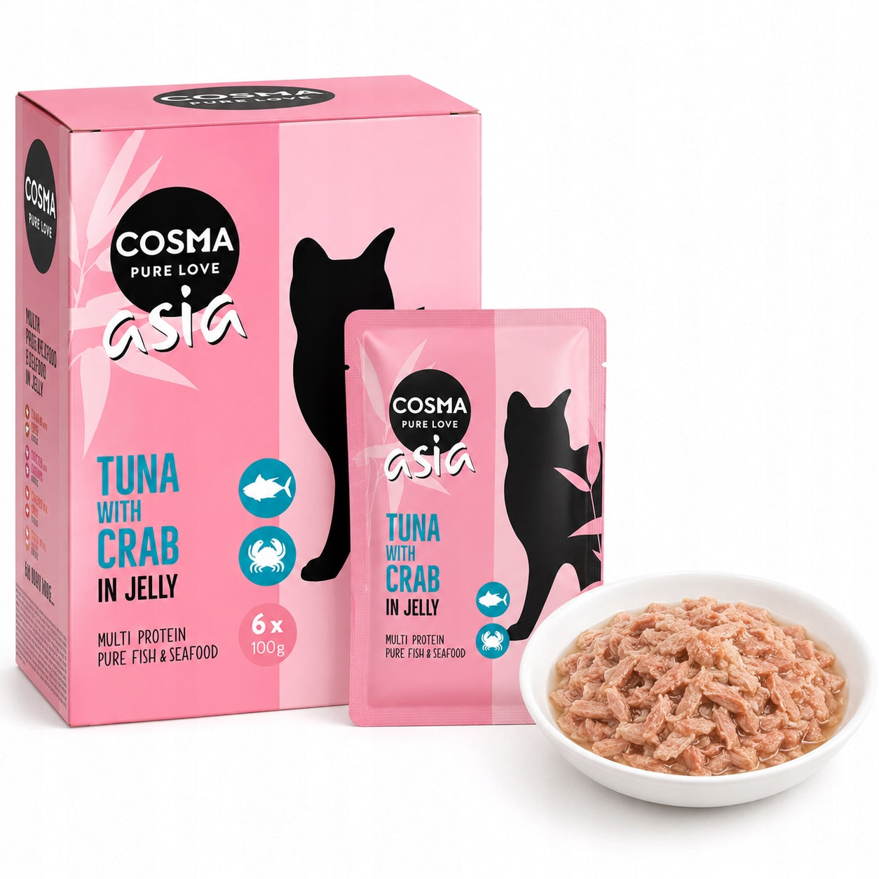 Cosma Asia Tuna Crab 6x100g Wet Cat Food Jelly