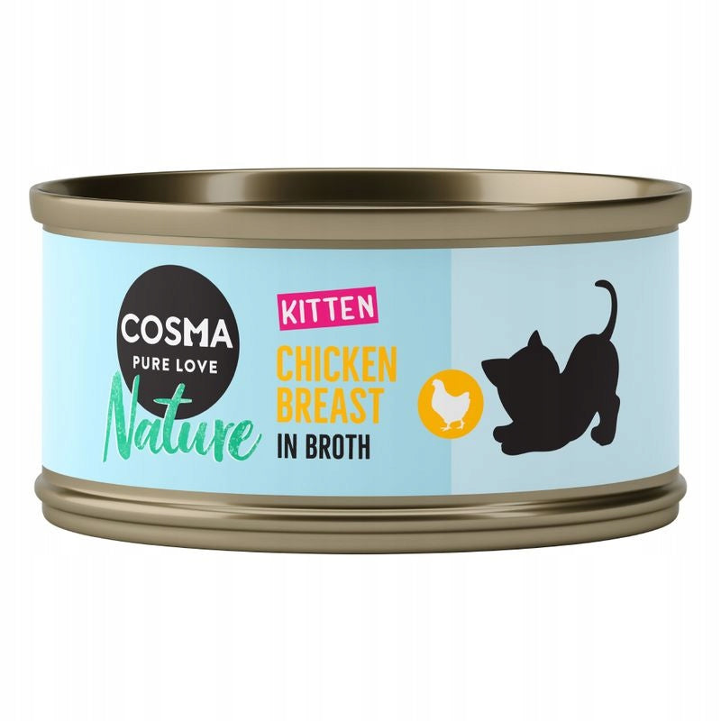 Cosma Nature KITTEN wet food for kittens Mix of flavors 6x 70g from Germany Packaging status original