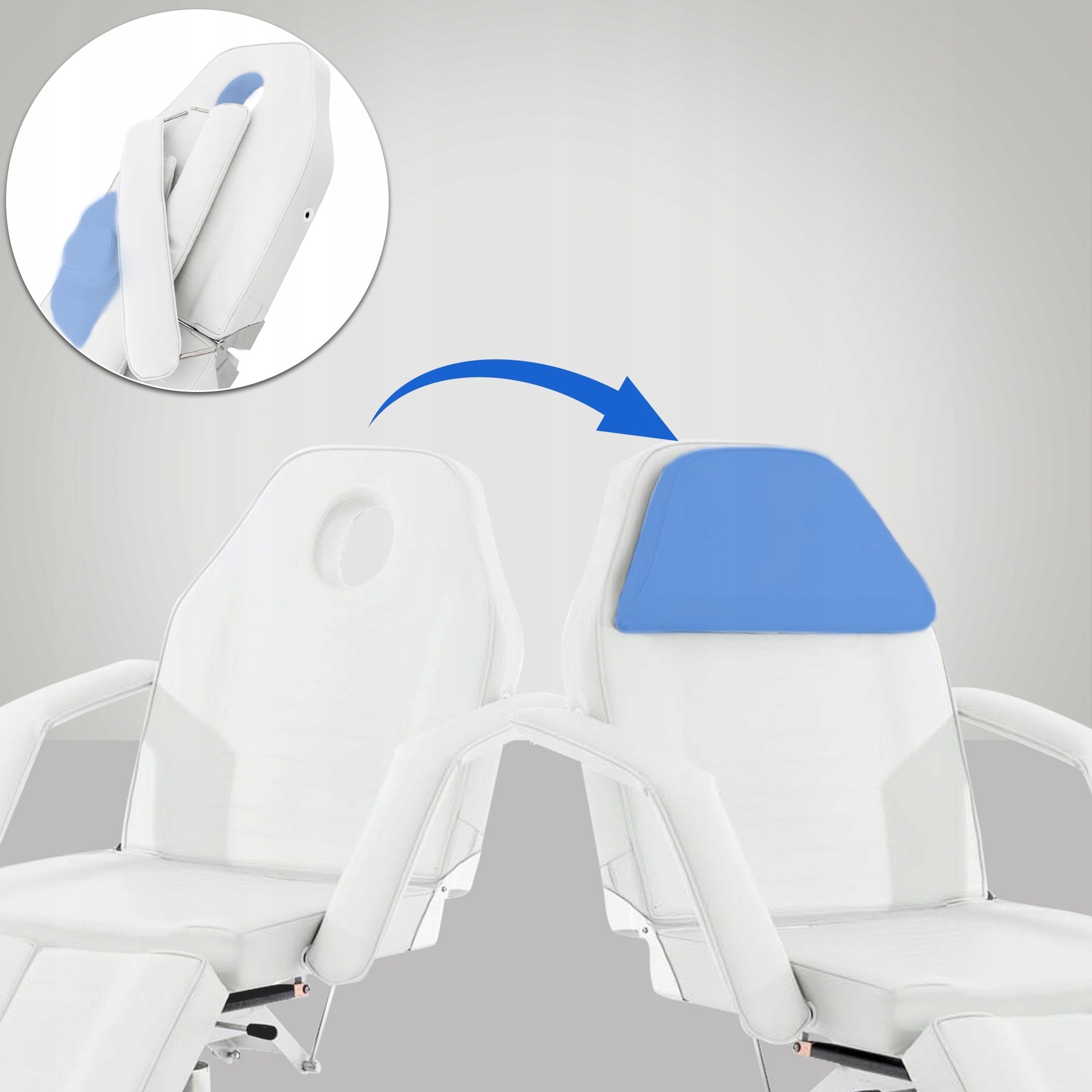 Cosmetic Chair Split Hydraulic Cosmetic Couch White Color white