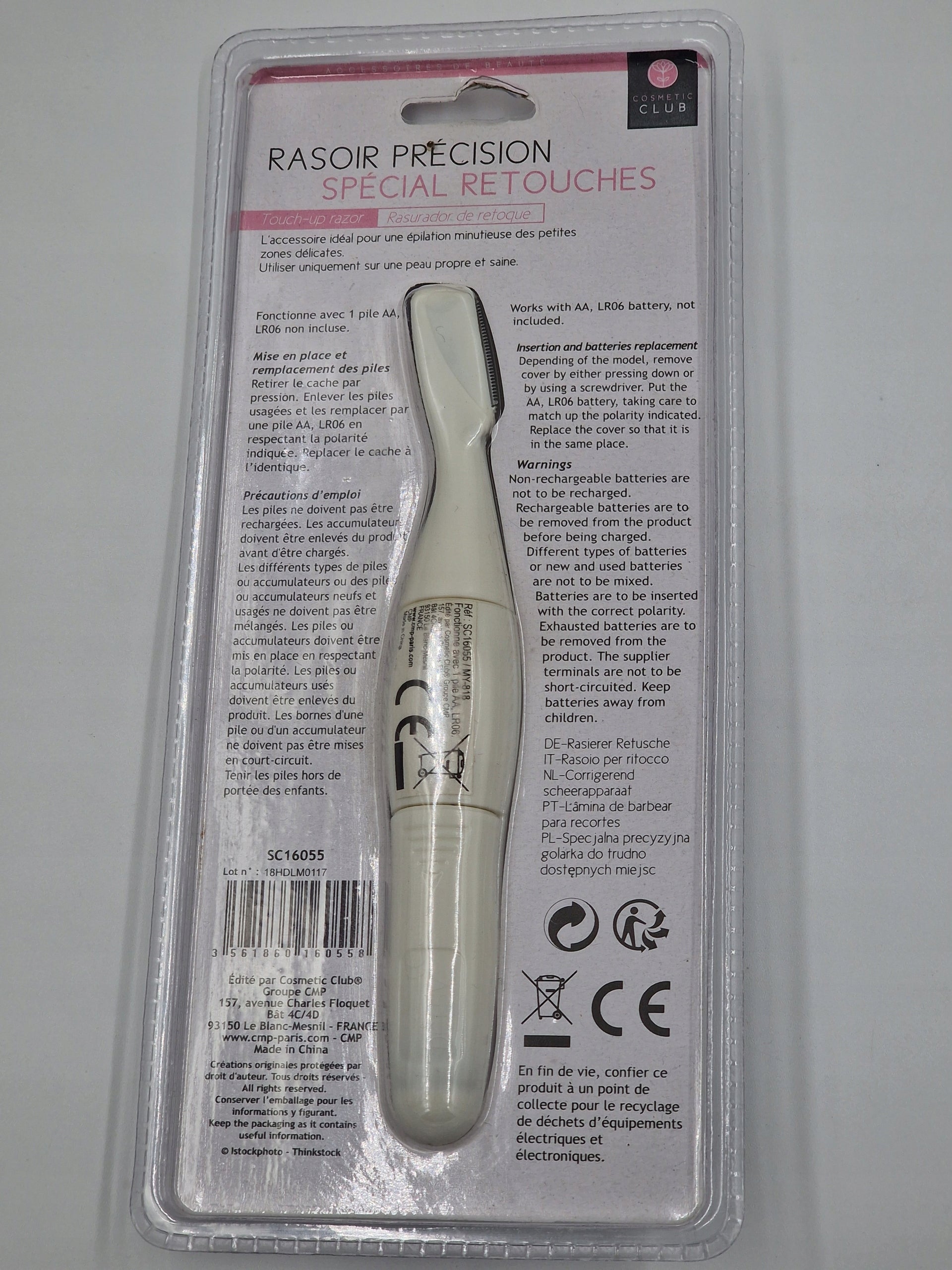 Cosmetic Club Sc16055 Razor Manufacturer code 3561860160558