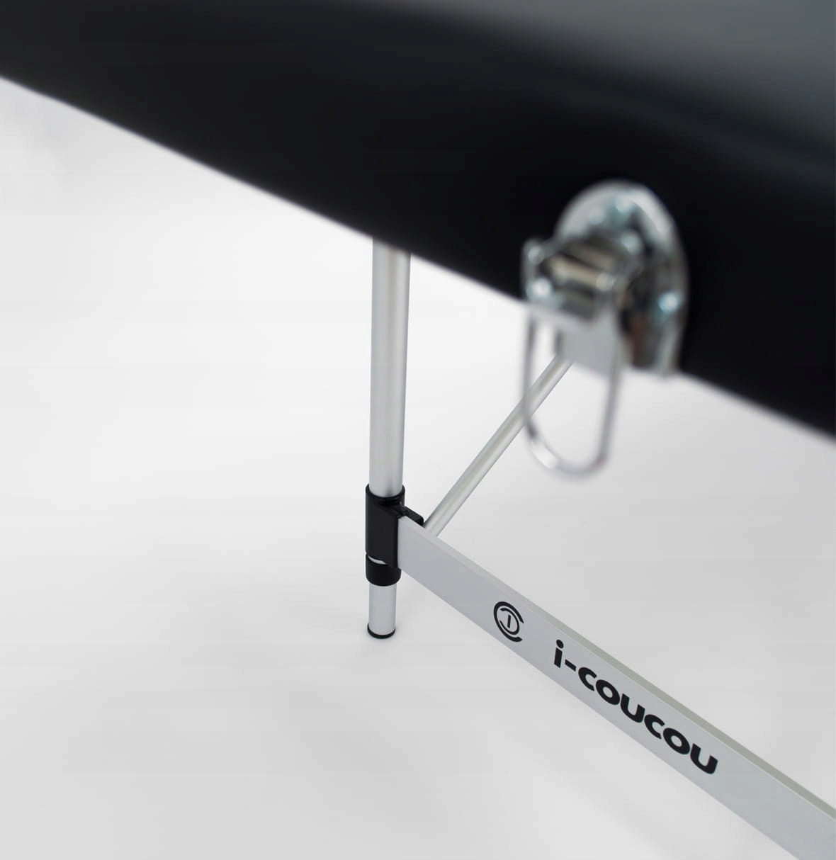 Cosmetic Eyelash Bed Folding Portable Mobile Aluminum Massage Table Color black