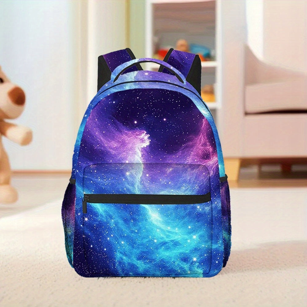 Cosmic Nebula Vibrant Galaxy Print Backpack with Comfortable Padded Straps
