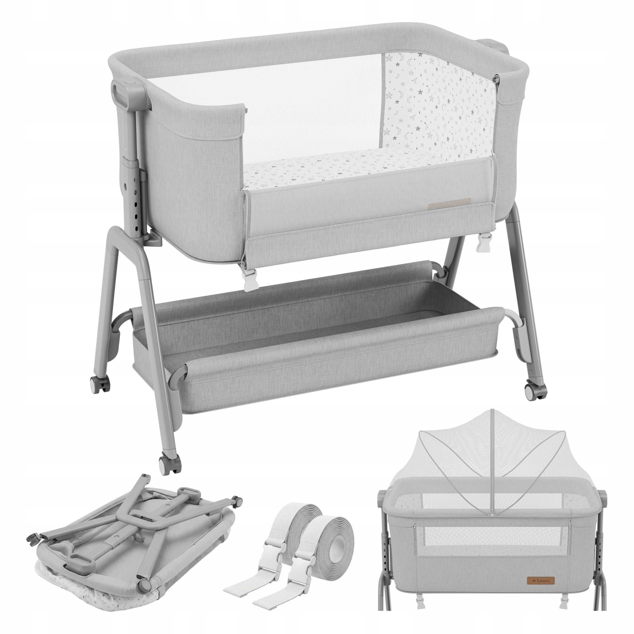 Cot for children TULANO grey baby extra bed