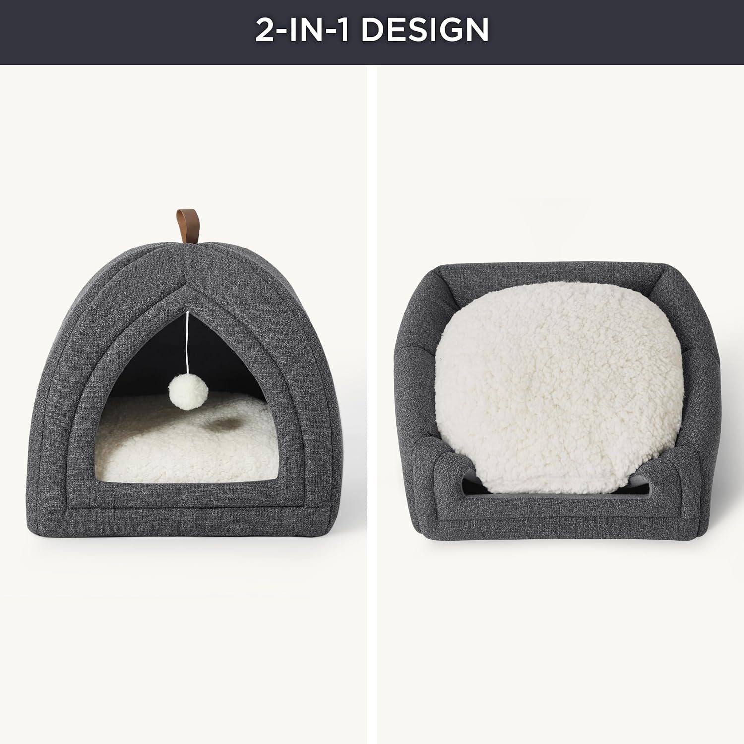 Cottage cat bed BEDSURE cave 44x44 cm dark grey Brand Bedsure