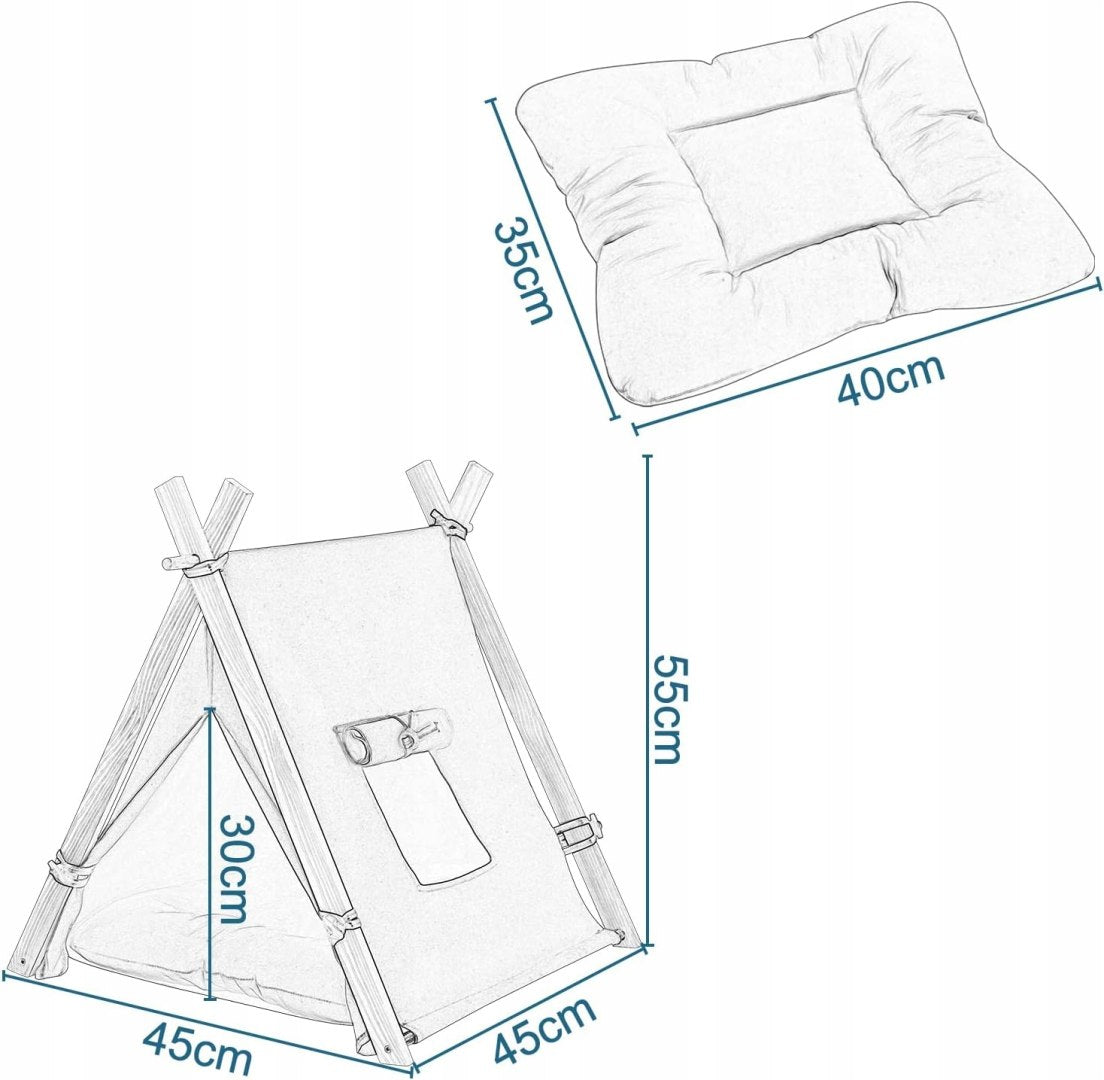 Cottage cat tent Woltu beige rectangular 45 x 45 x 55 cm Length 45 cm