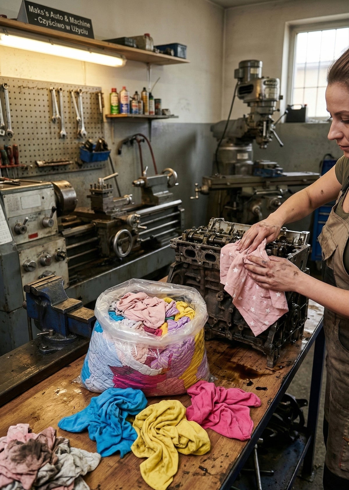 Cotton Cloths Clear Pastel Thin 100% For Paint Shop 7kg Manufacturer code Czyściwo przemysłowe bawełniane jasne polo