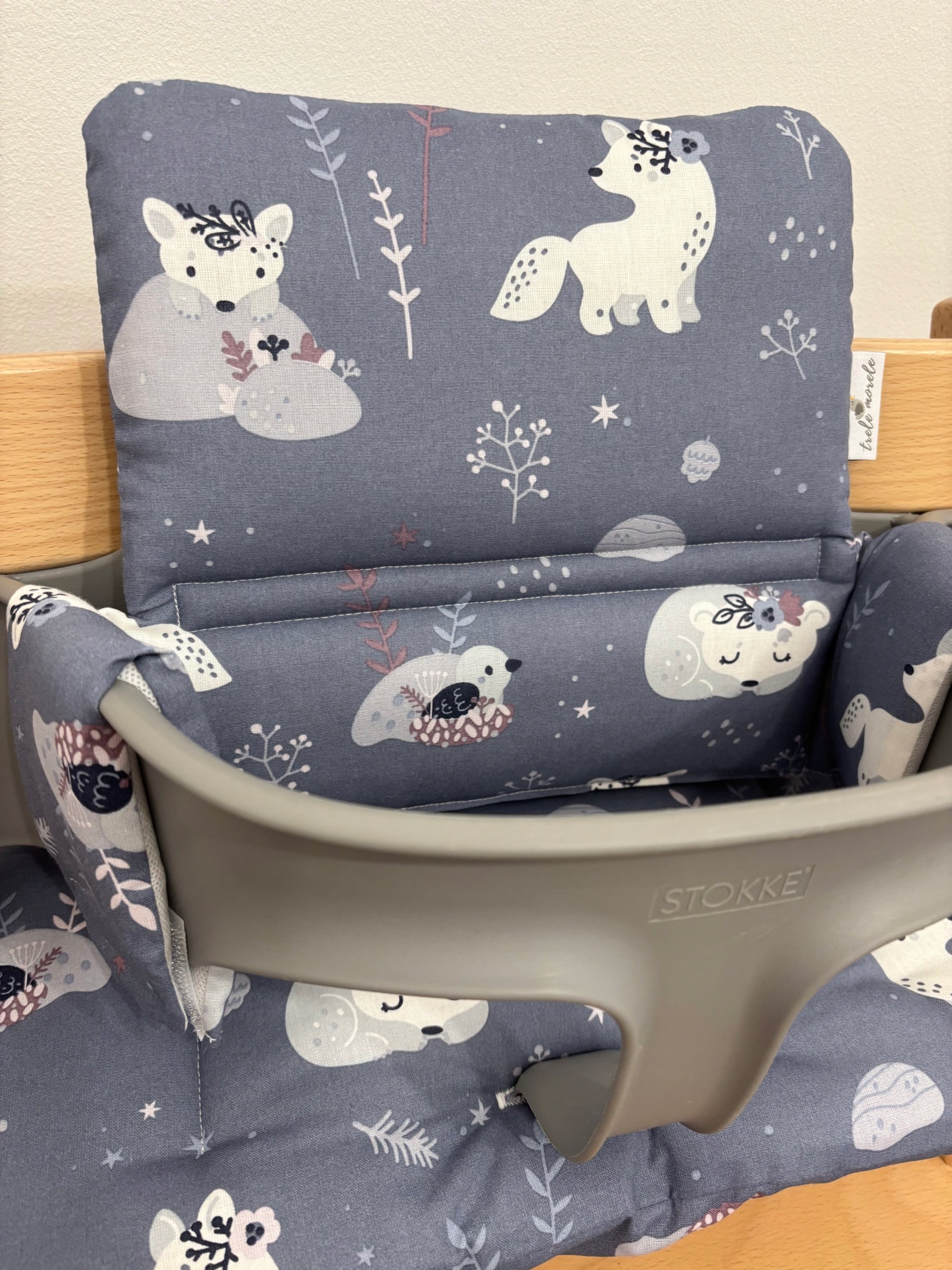 Cotton Pillows for Stokke Tripp Trapp 2in1 Grey Fox Blue Denim