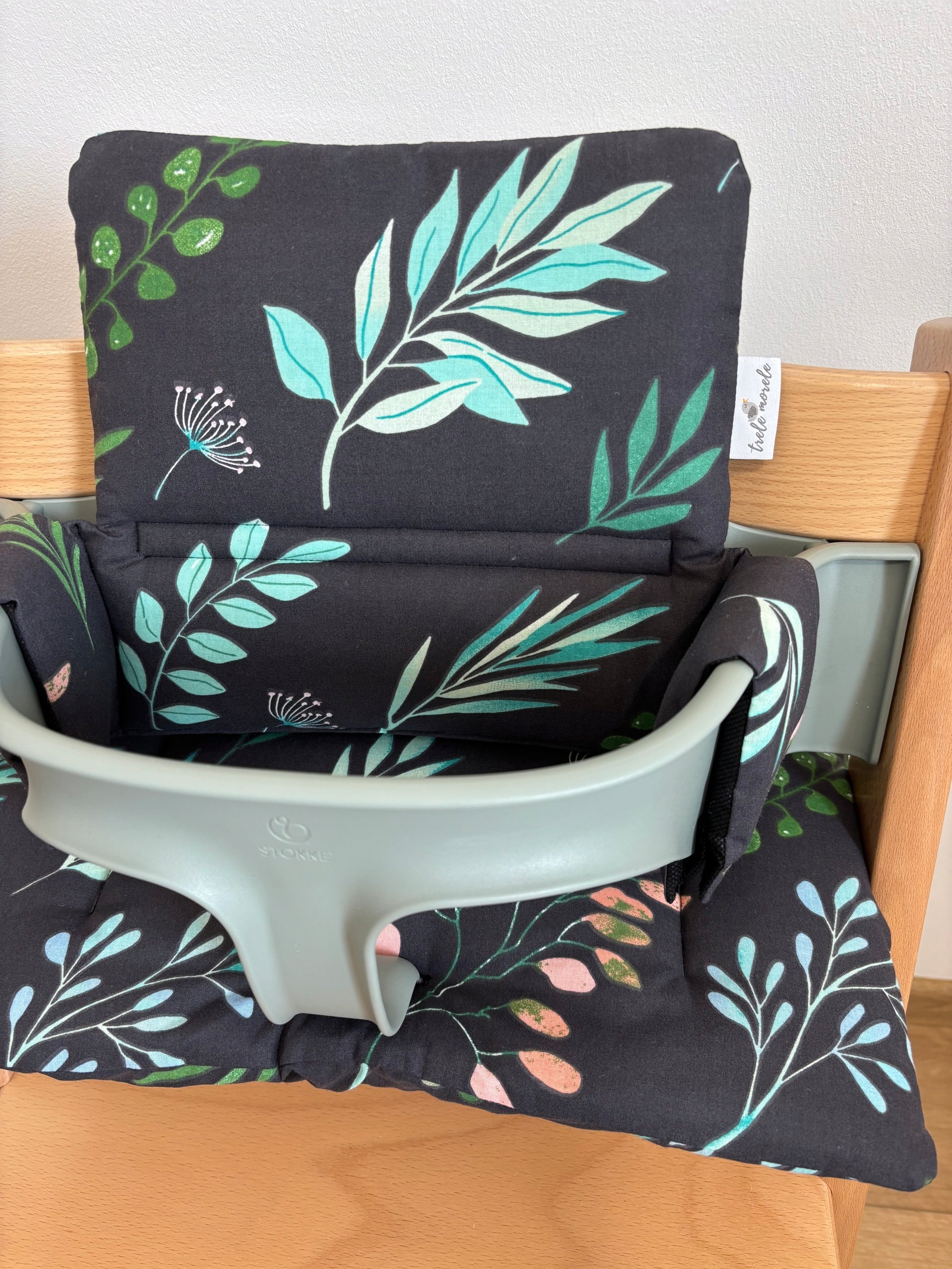 Cotton Pillows for Stokke Tripp Trapp 2in1 Leaves on Black/Graphite Brand no brand