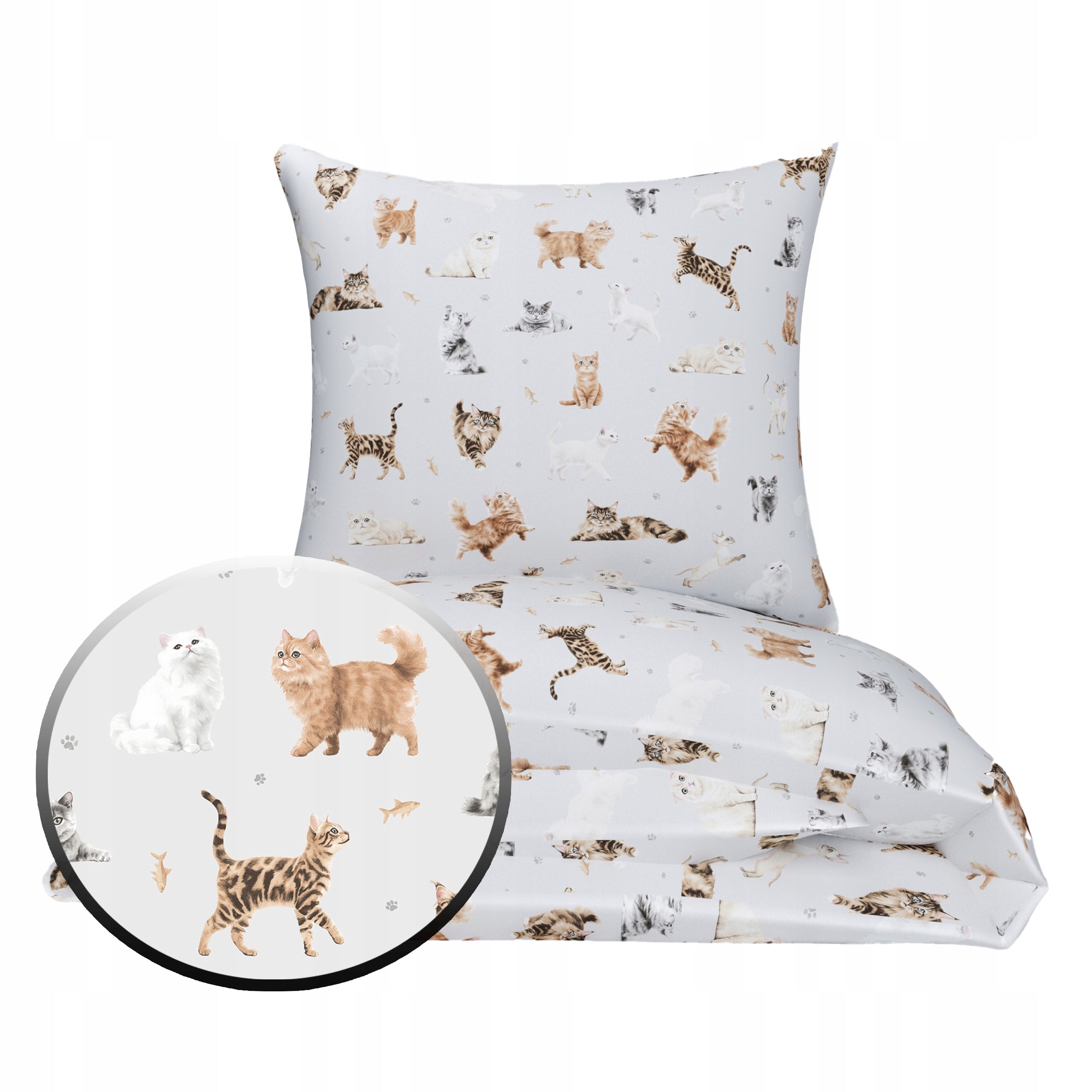 Cotton bedding 140x200 single 70x80 100% cotton kittens 432Nsz