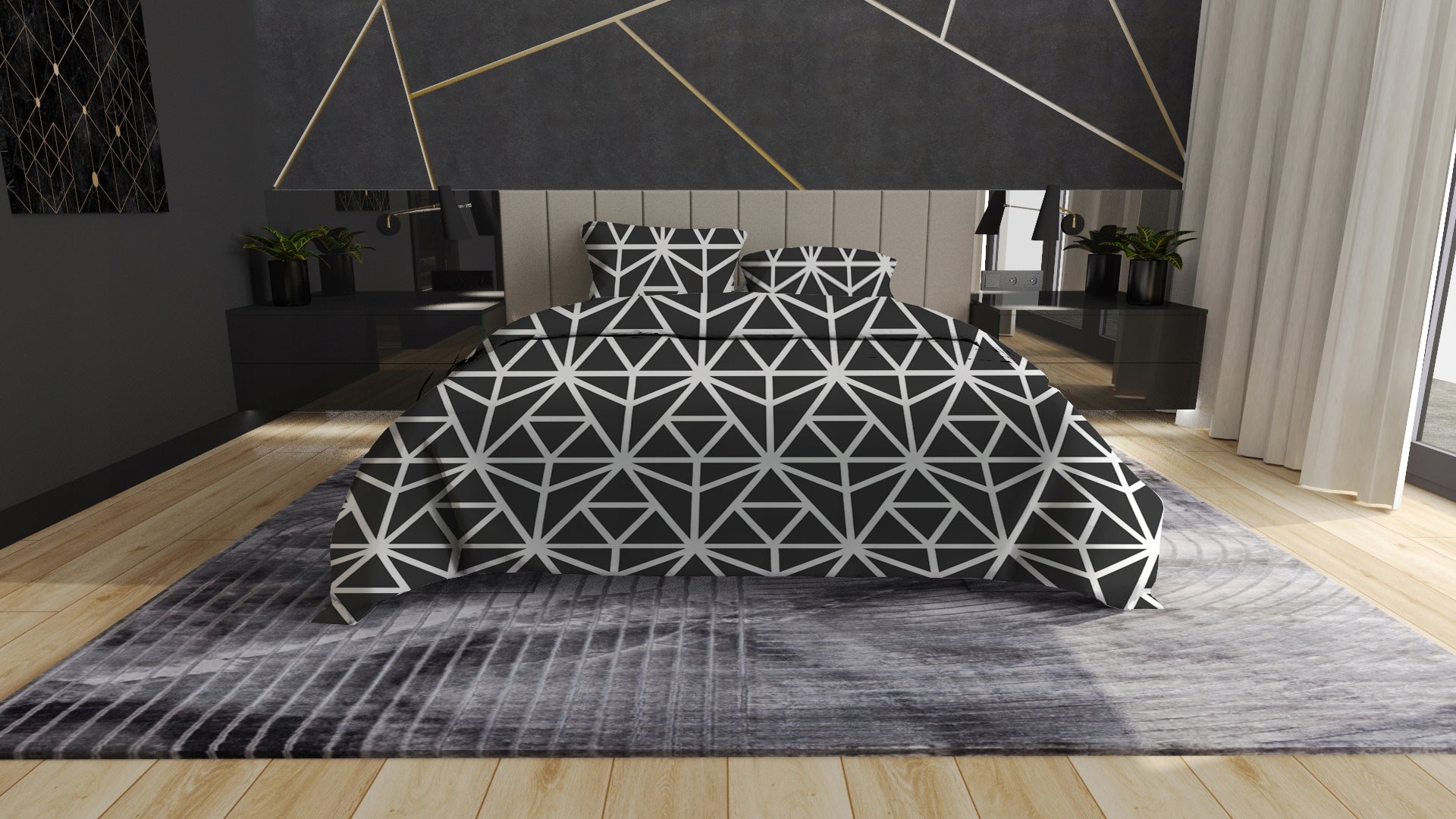 Cotton bedding 160cm x 200 Poland geometry patterns Length of comforter cover 200 cm