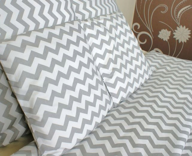 Cotton bedding 160x200 zigzag grey-white Packaging status original
