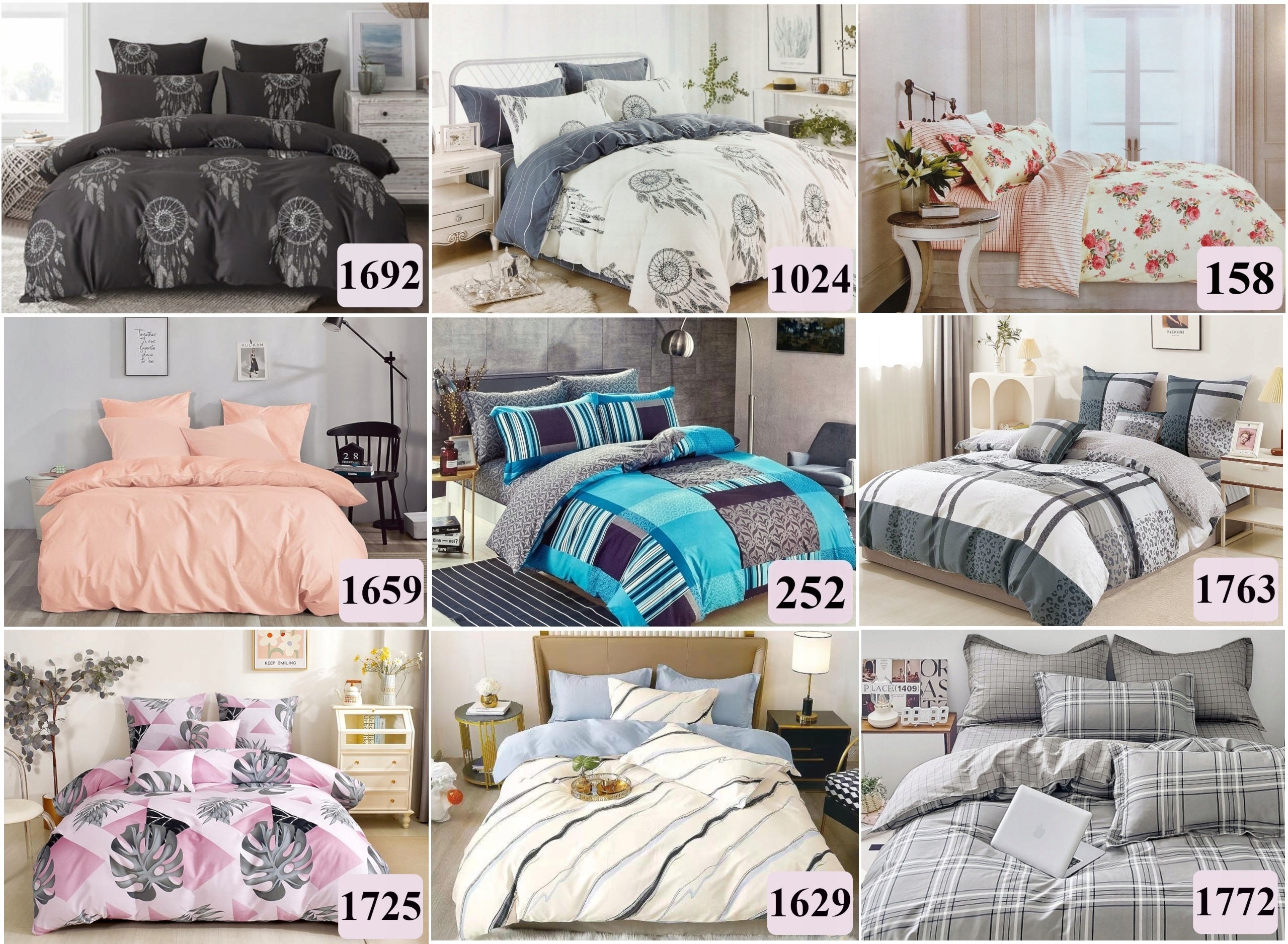 Cotton bedding 200x220, double-sided - 100% NATURAL REAL COTTON Material cotton satin
