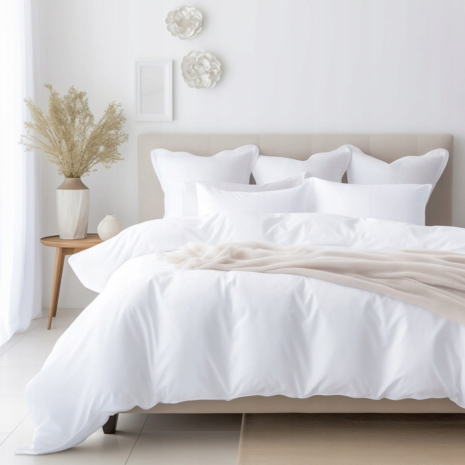 Cotton satin bedding WHITE 603/140x200+1posz.70x80