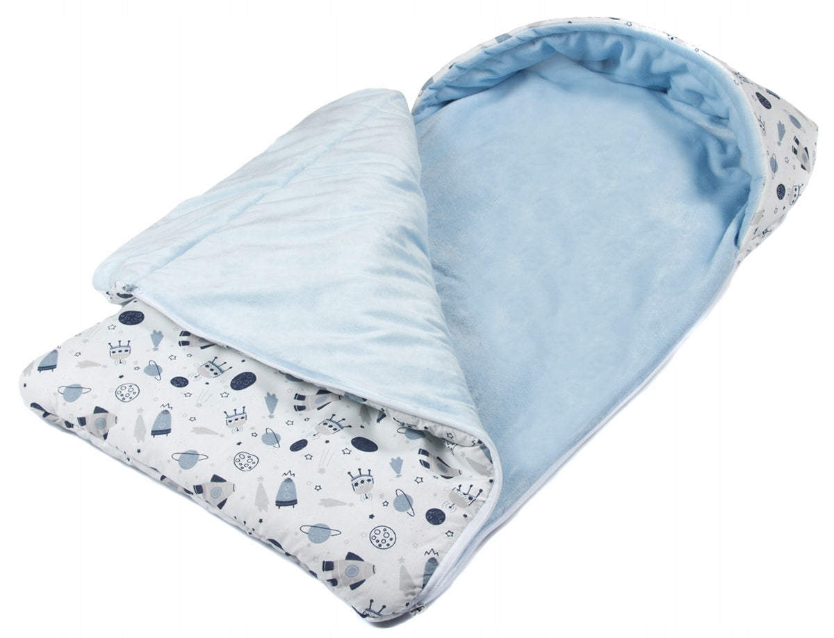 Cotton sleeping bag with hood for stroller Minky PL Brand Didibaby