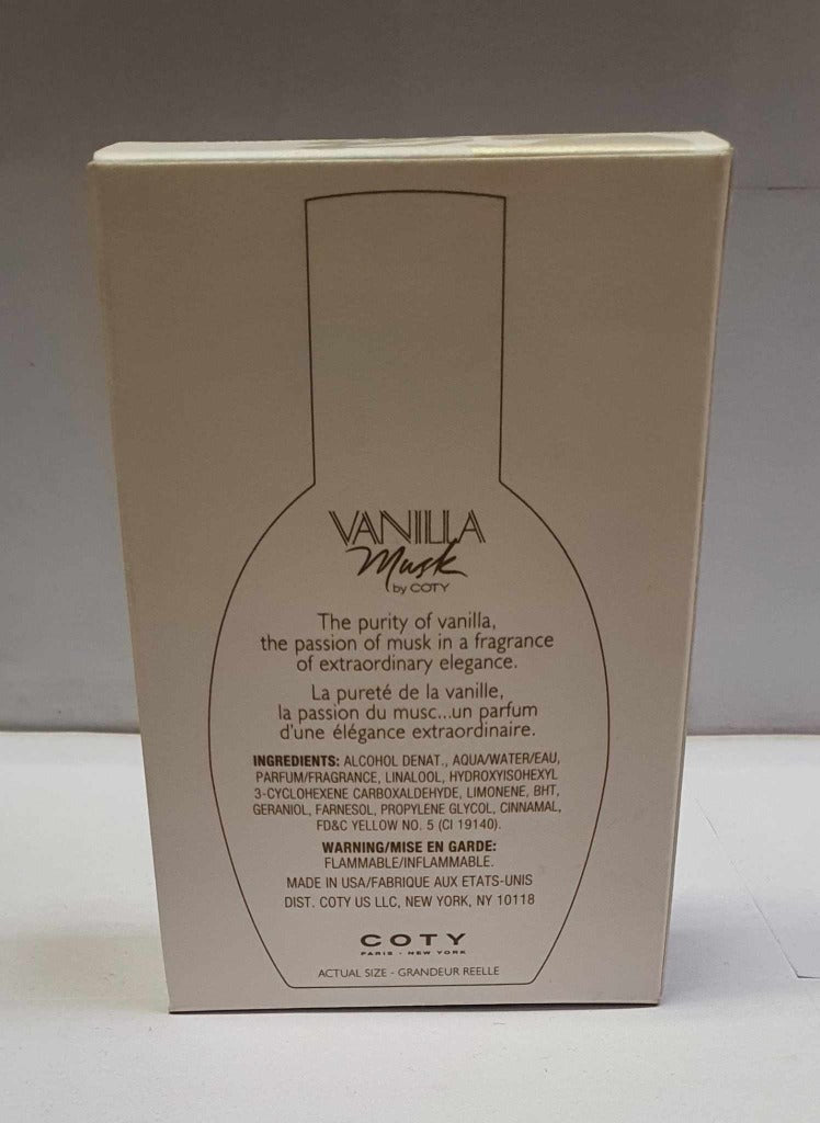 Coty Vanilla Musk 30 ml EDC vintage old formula 2015 Manufacturer code 5008