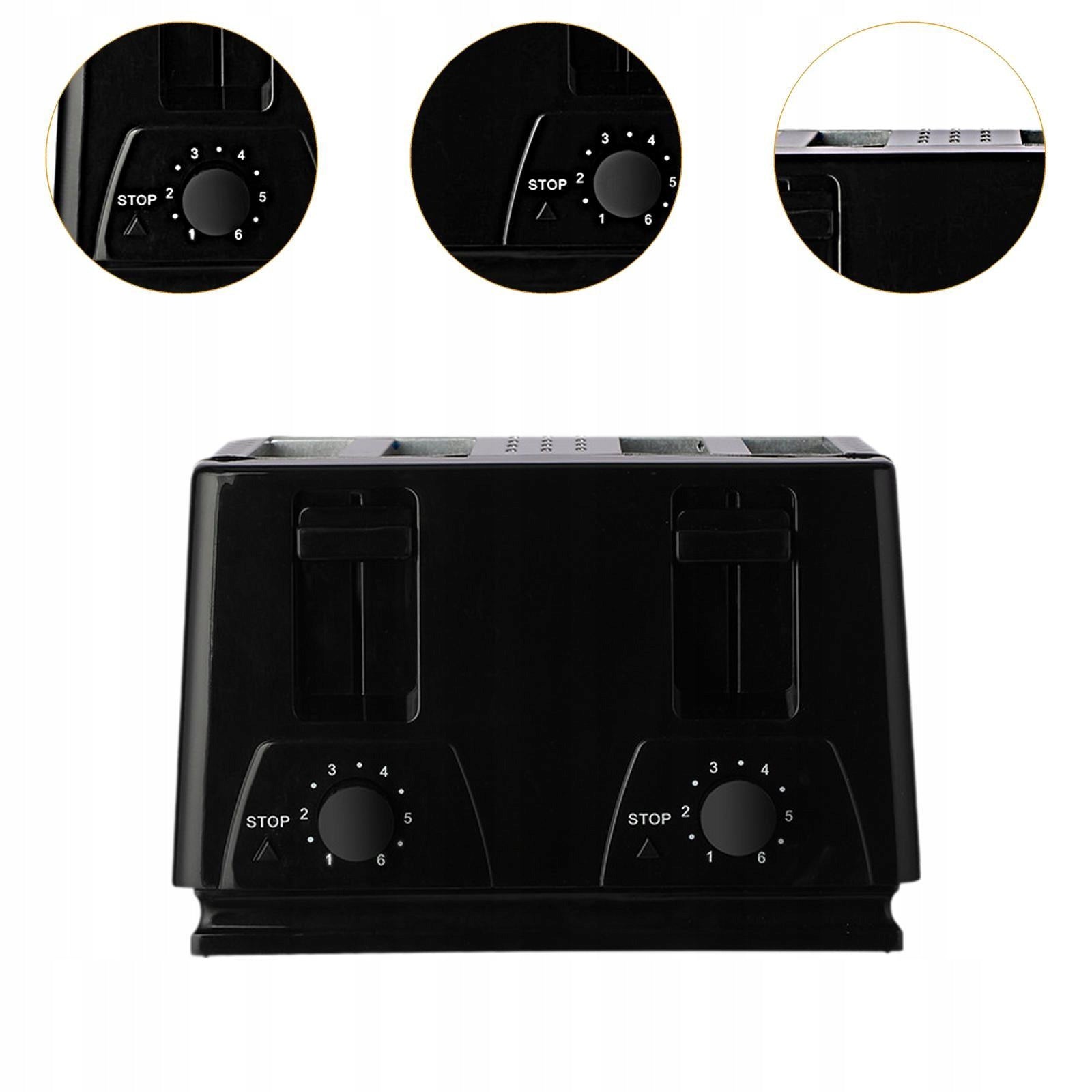 Counter Toaster Dual Control Panels 4 Slices Adjustable Stainless Steel Packaging status original