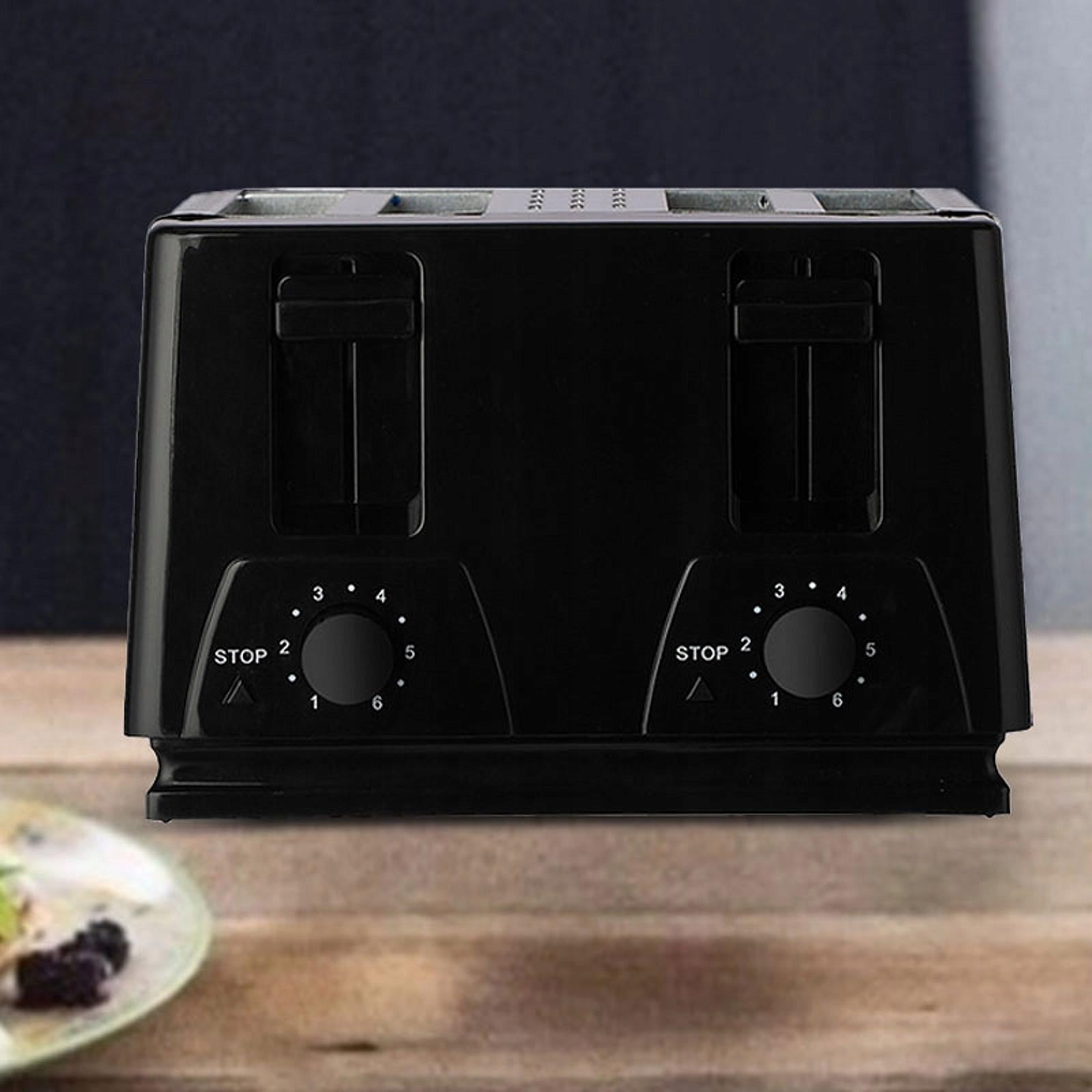 Counter Toaster Dual Control Panels 4 Slices Adjustable Stainless Steel