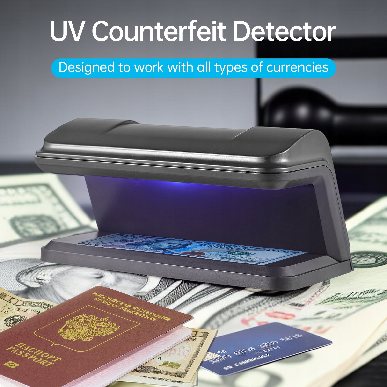 Counterfeit account detector devoid of all Euro dollar RN currencies Brand no brand