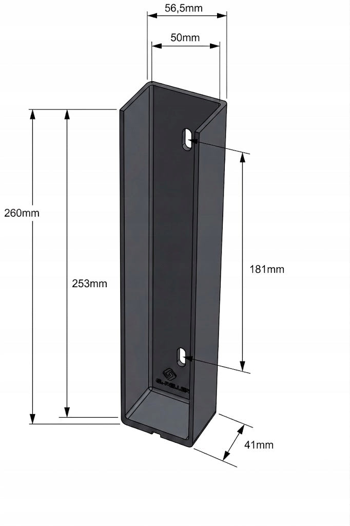 Coupler for foundation 50x250 Anthracite 7016 C-profile Create artificial PP Graphite Color gray