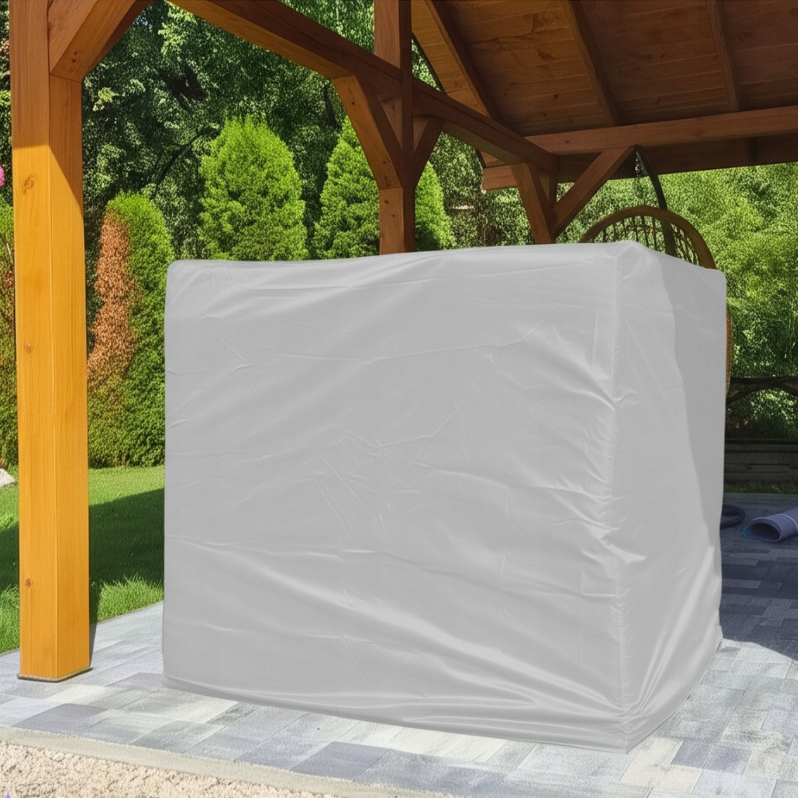 Cover Tarpaulin TANK MAUZER BARREL RAINWATER 1000L 100x120x116cm Color gray