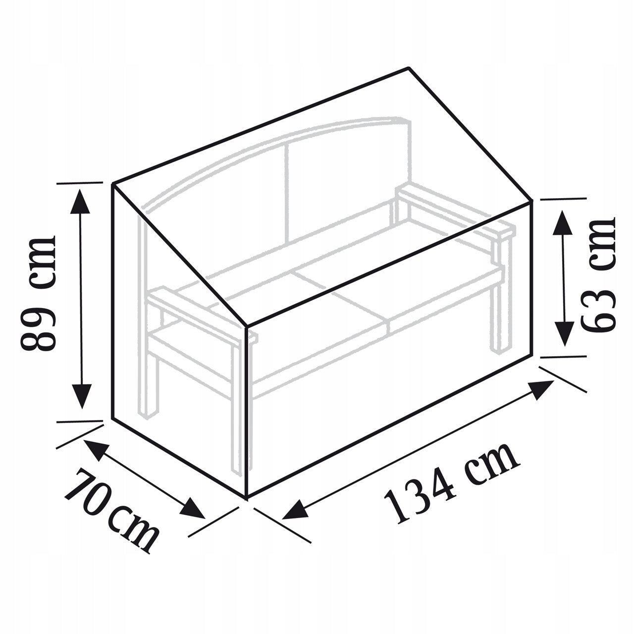 Cover for garden bench 2 - person with PE 134 x 70 x 89 cm green Packaging status original
