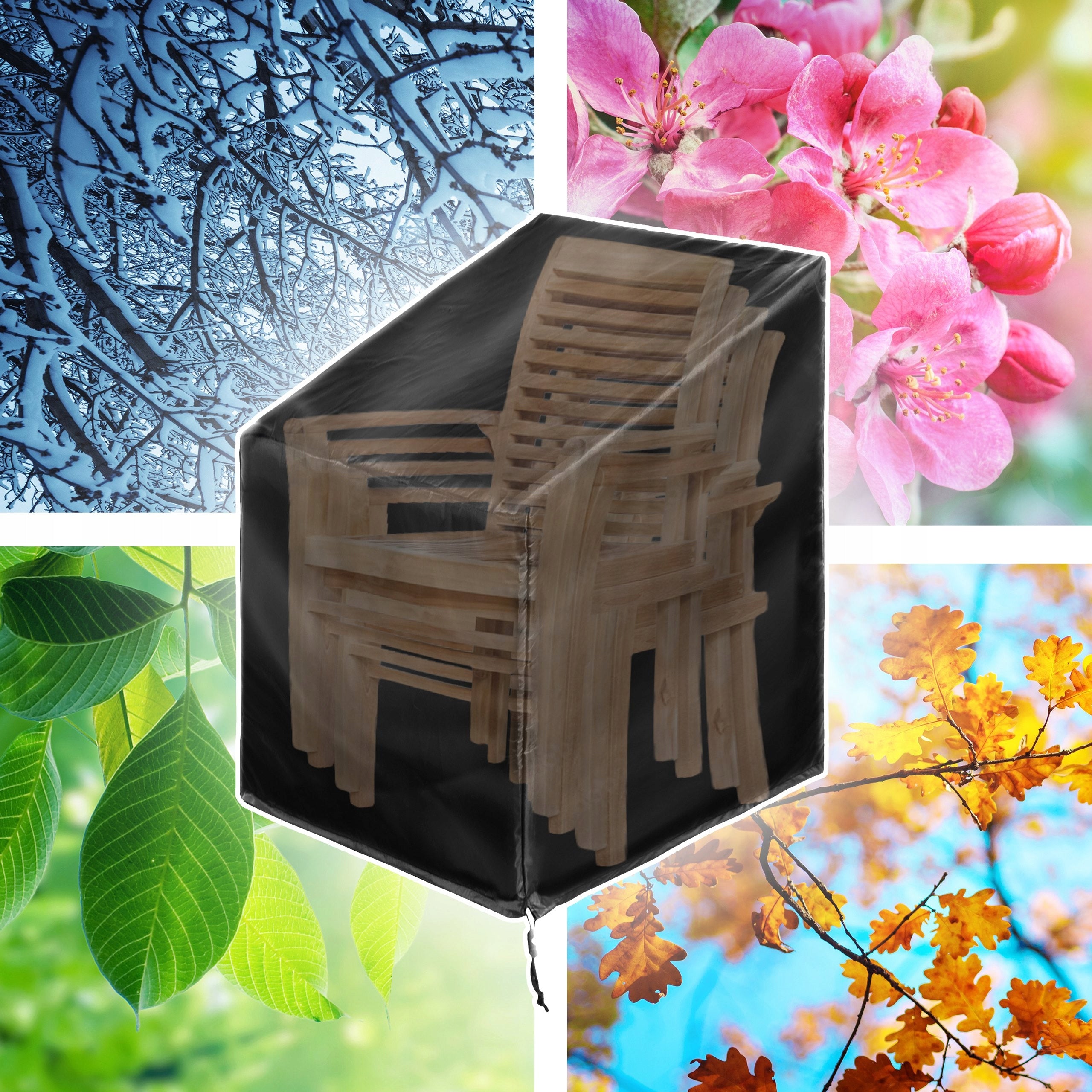 Cover for garden chairs for chair house. Waterproof Anti UV 61x73x104 Color black